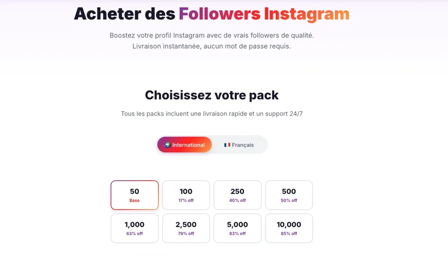 Pacchetti comprare followers Instagram economici Followers Lab